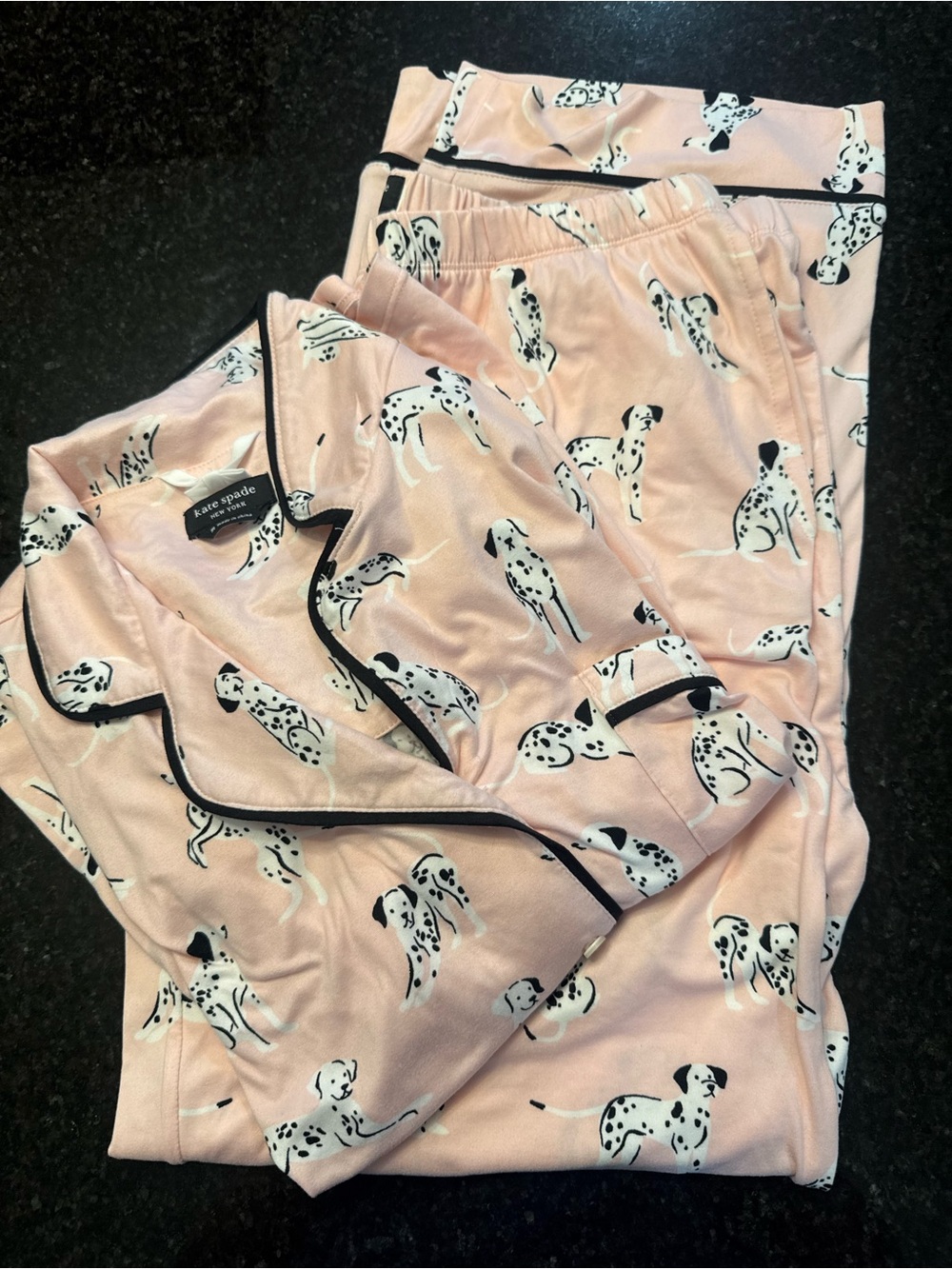 kate spade Kids Pink Dalmatian Print Pajama Set